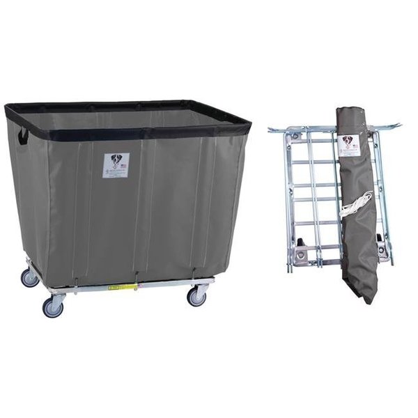 R&B Wire Products R&B Wire Products 406KDC-ANTI-GRY 6 Bushel UPS & FEDEX ABLE Antimicrobial Vinyl Basket Truck All Swivel Casters; Gray - 31 x 21 x 26.5 in. 406KDC/ANTI/GRY